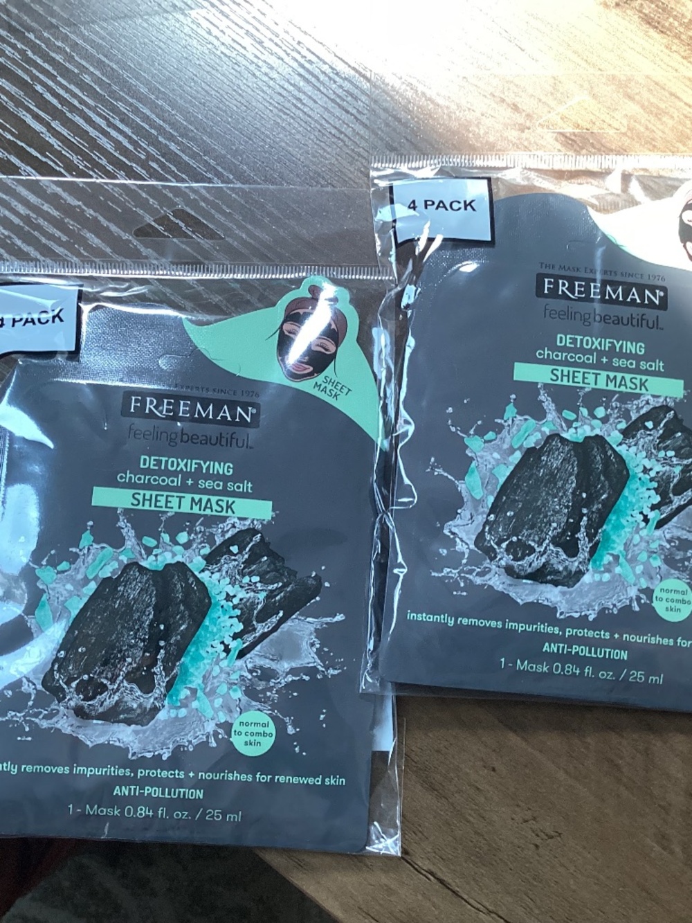 Freeman Feeling Beautiful Detoxifying Charcoal Sea Salt Sheet Masks Bundle